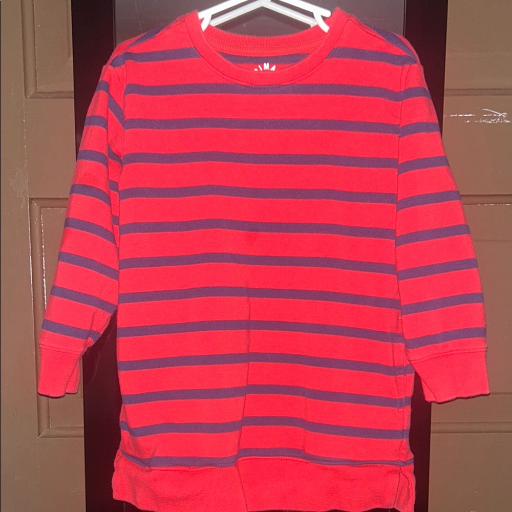 Primary; size 4-5 Red and Blue Striped Sweater
